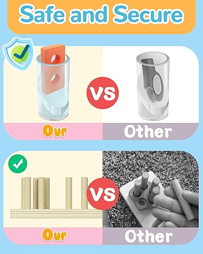 Miniatura 5 de Bekayshad Juguetes Montessori para niños y niñas de 1, 2 y 3 años, rompecabezas de madera para niños pequeños de 1 a 3 años, juguetes educativos de