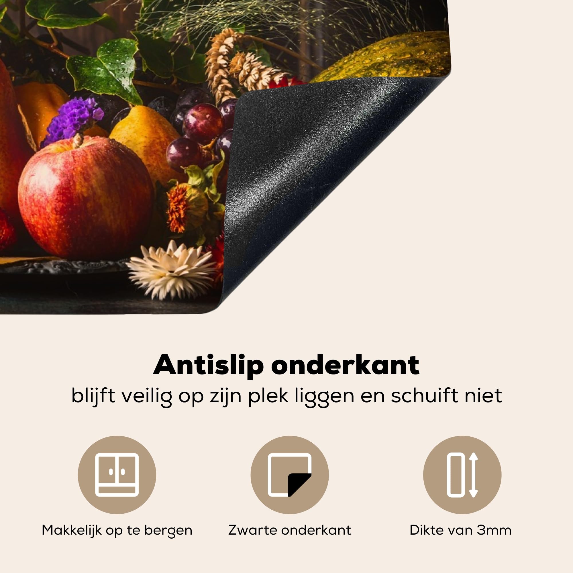 KitchenYeah® Inductie beschermer 78x52 cm - Hoe laat is het? Het is
