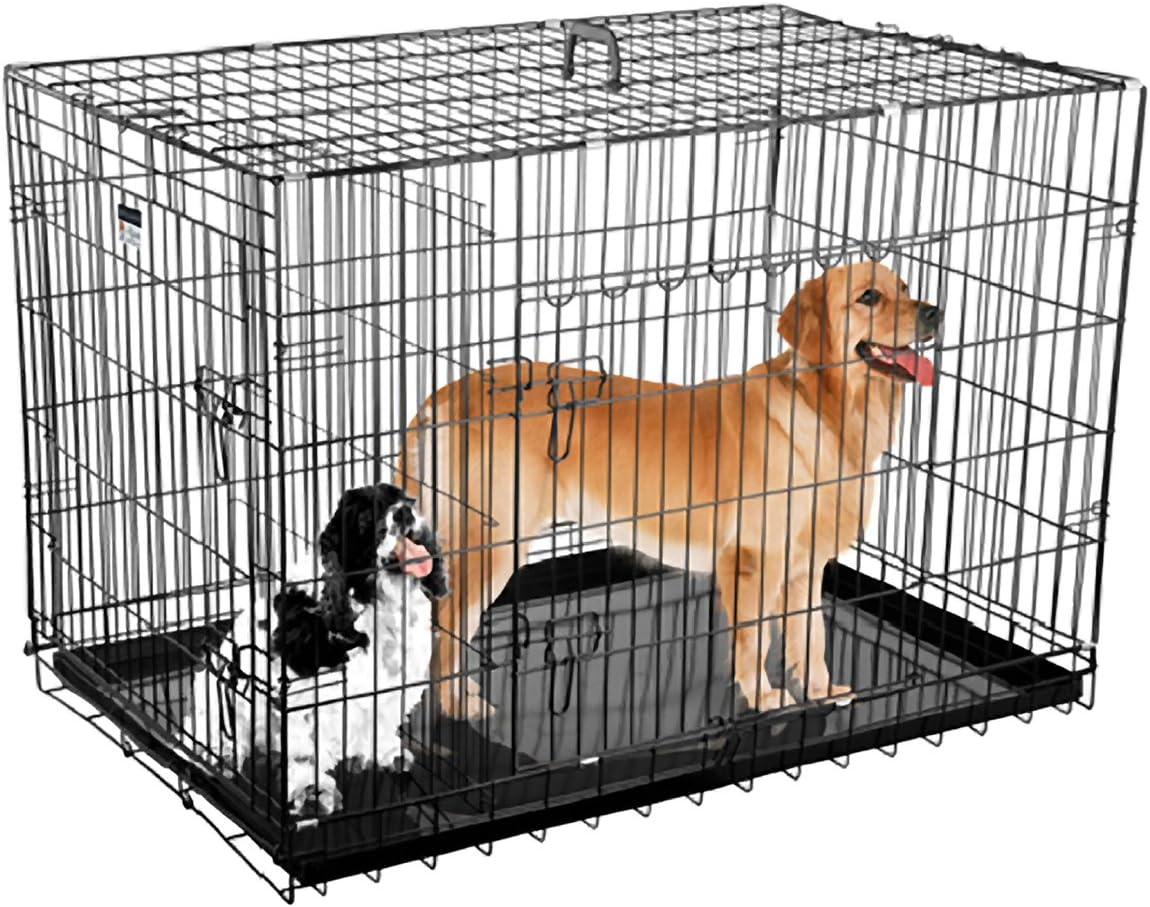 Portable 42" Folding Pet Crate Kennel Wire Cage for Dogs - Cats or Rabbits