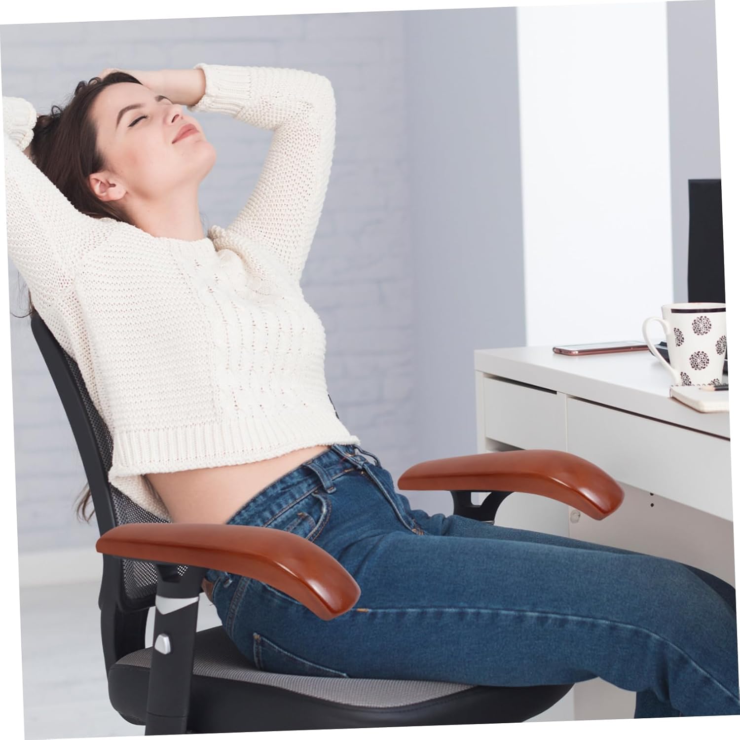 4pairs Armrest Pads for Office Chairs Solid Replacement Armrests Ergonomic Arm Pads for Comfort Use Practical Design for Pregnant Women and Seniors