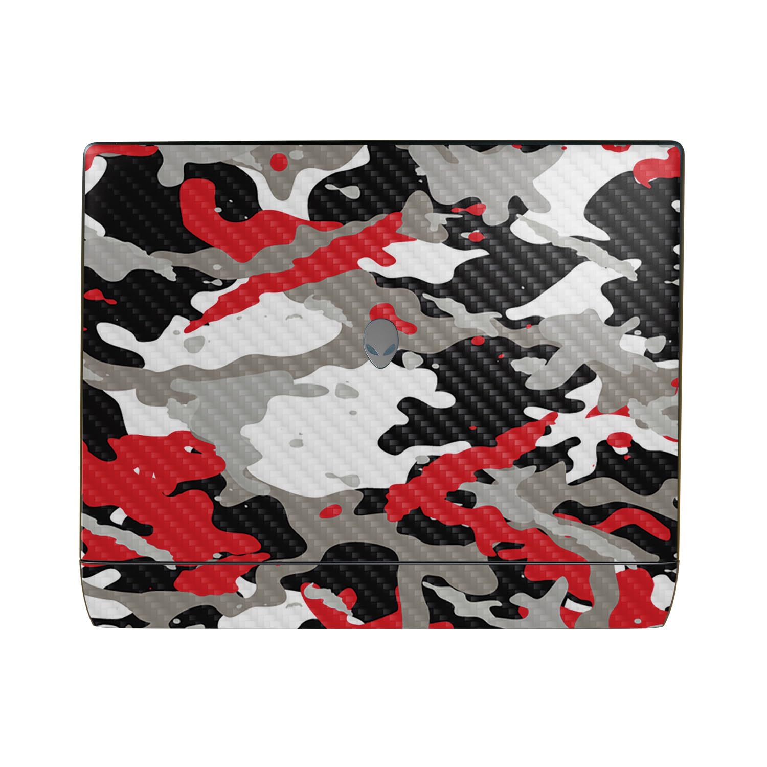 Carbon Fiber Laptop Skin Compatible with Alienware 16 Area-51 (2025) - Red Camo - Premium 3M Vinyl Protective Wrap Decal Cover - Easy to Apply | Crafted in The USA by MightySkins