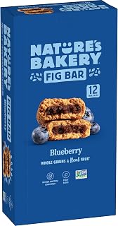 Nature's Bakery Blueberry Whole Wheat Fig Bars - Vegan, Non-GMO Real Fruit Twin Packs, 12 Count Snacks