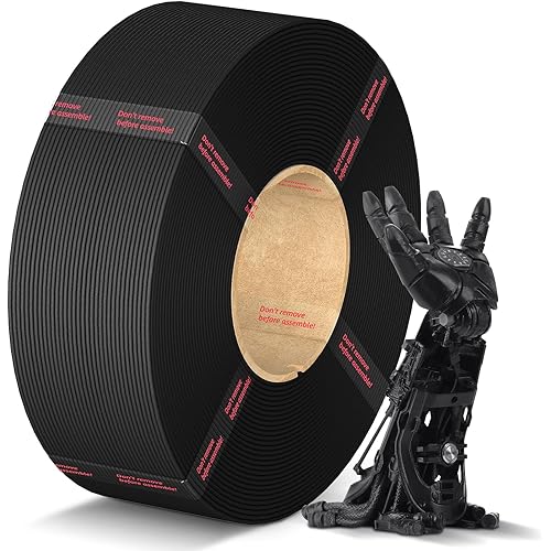 ANYCUBIC PLA Filament Refill 1.75mm, 3D Printer Filament, for Reusable Spools, Dimensional Accuracy +/- 0.02mm, Fit with Most Reusable Spools, 1KG, Black