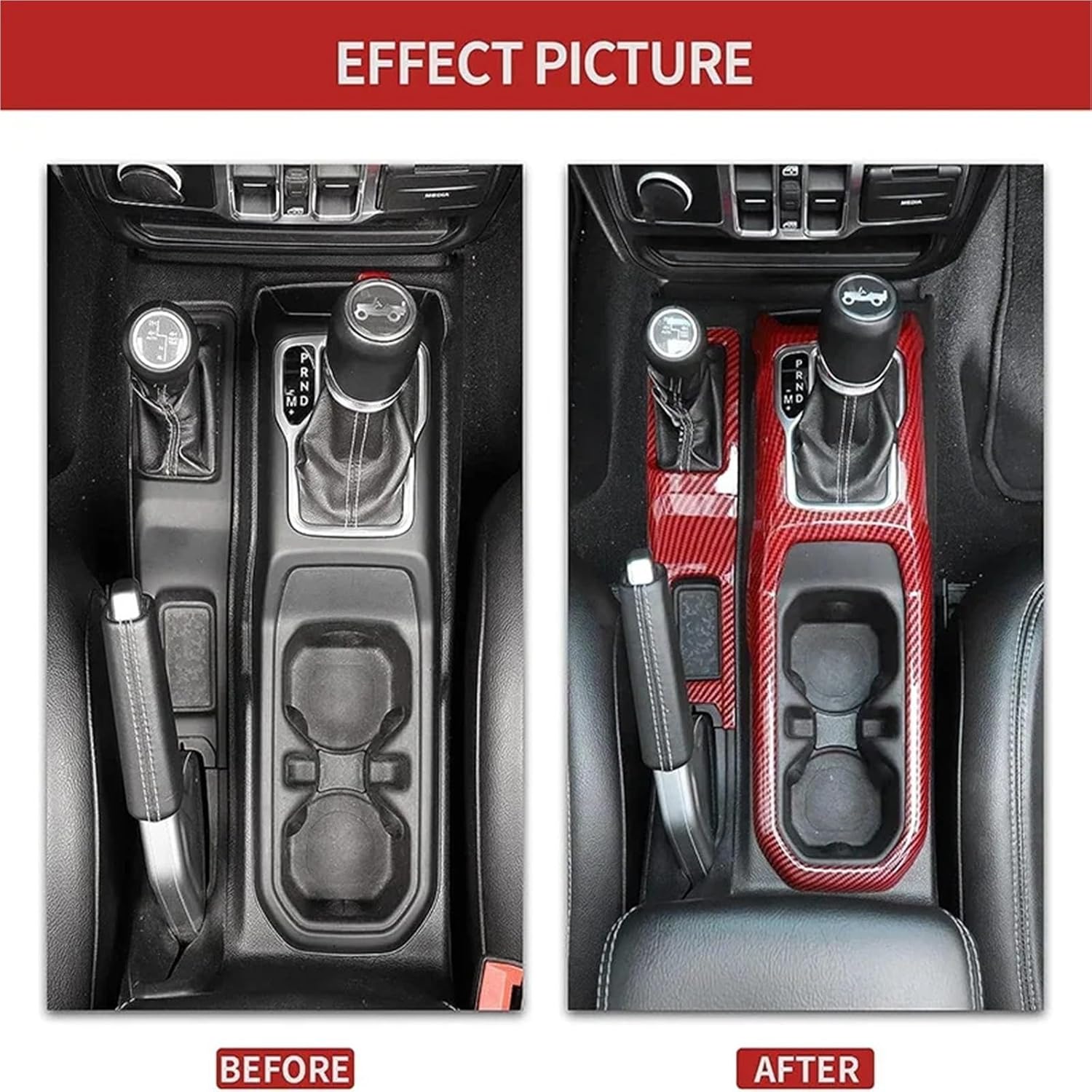 ド コンソールボックスパッド ギアシフトパネルトリムカバー オートマチックデコレーションインテリア 4WD ジープ ラングラー JL