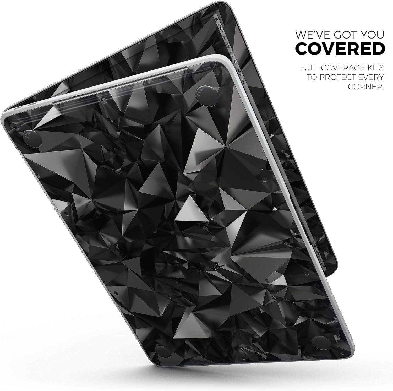 DesignSkinz - Black 3D Diamond Surface - Full-Body Wrap Protective Decal Skin Kit Compatible with MacBook 14" Pro M1 (A2442)