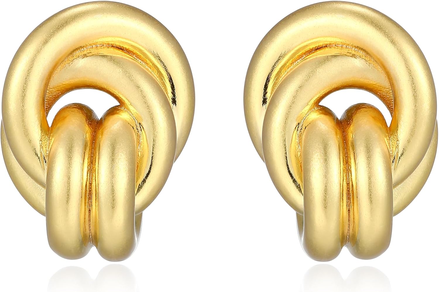 Amazon Essentials (Demi's Pick) Love Knot Earrings for Women - Gold-Tone Fine Silver Plated, Trendy Jewelry - Image 2