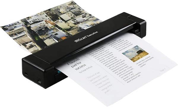 IRIScan Executive v4Pro Scanner Portable de Documents - A4 - Alimentation USB - 8ppm - Recto Verso - Duplex - Couleur - Noir/Blanc - Scan to USB - No WiFi No Batterie - PDF Editor & OCR - Win - 1