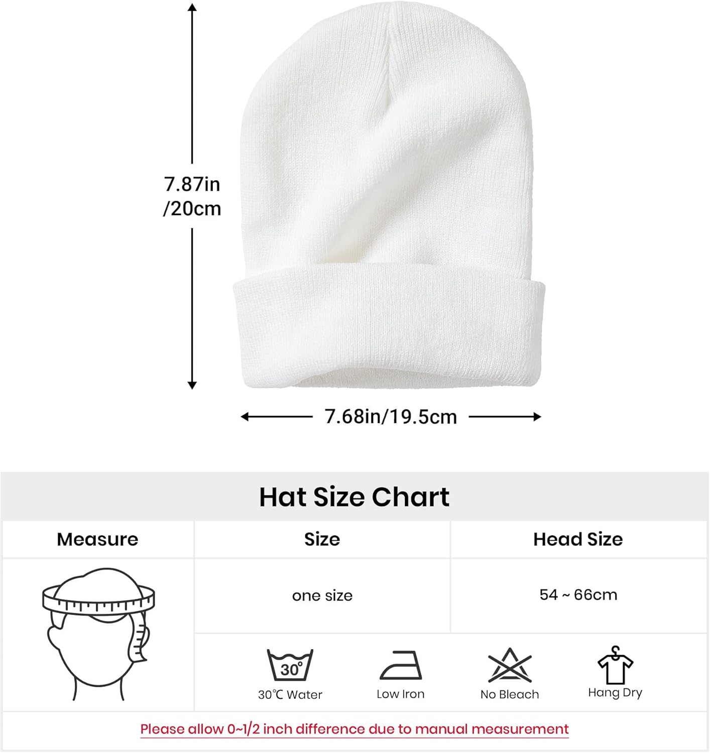 Moon Phase Forest Embroidery Beanie Knit Hat for Men Women, Casual Skull Knit Cap - Image 6