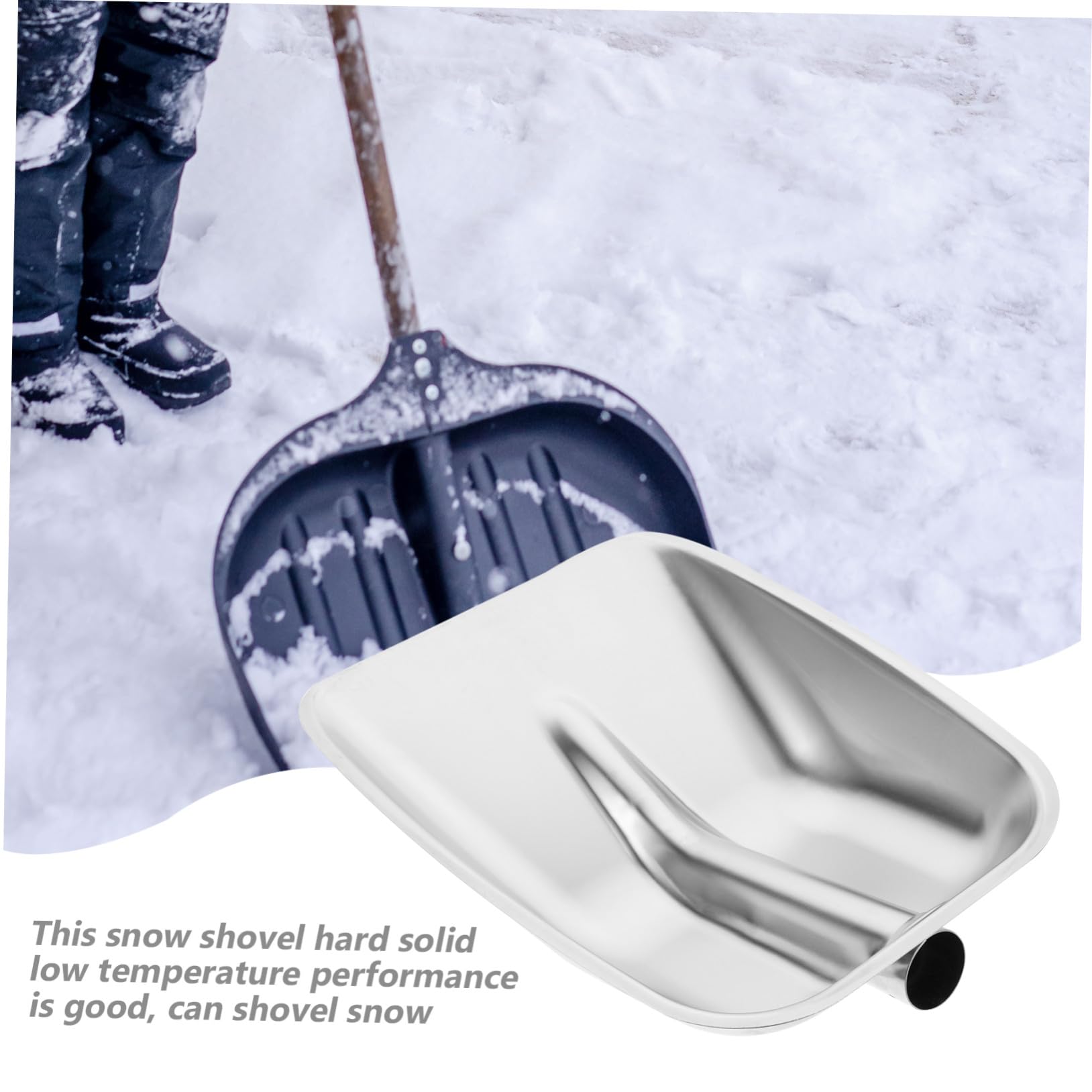 ARTIBETTER Leichte Tragbare Edelstahlschaufel Rostfrei Vielseitig für Schnee Schmutz Auto Gartenreinigung Kompakt für Winterreisen und Outdoor Einsatz