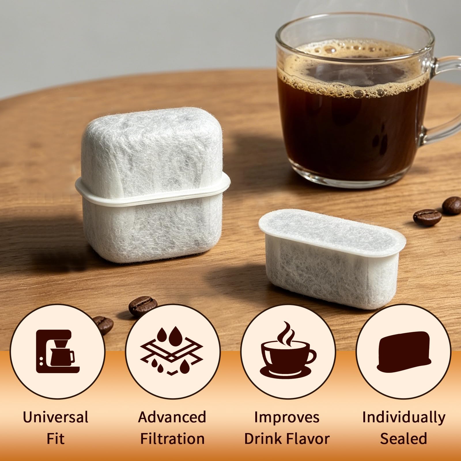 Paquete de 9 filtros de agua de carbón, filtro de café de repuesto compatible con todas las cafeteras Cuisinart (paquete de 9)