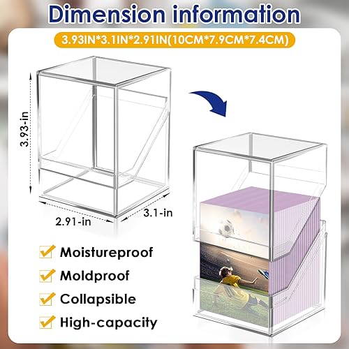 Miniatura 2 de Paquete de 6 cajas de cartas para tarjetas intercambiables, cajas de almacenamiento de tarjetas acrílicas con capacidad para más de 100 tarjetas con