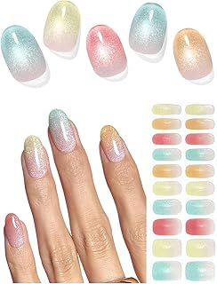 AutyaMee Tiras de uñas de gel semicuradas (do...
