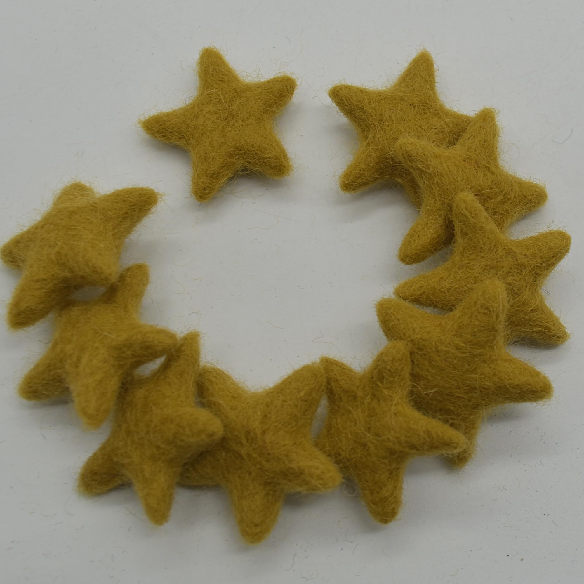 Oriental Direct Dark Goldenrod 100% Wool Felt Stars - 3Cm - 10 Felt Stars