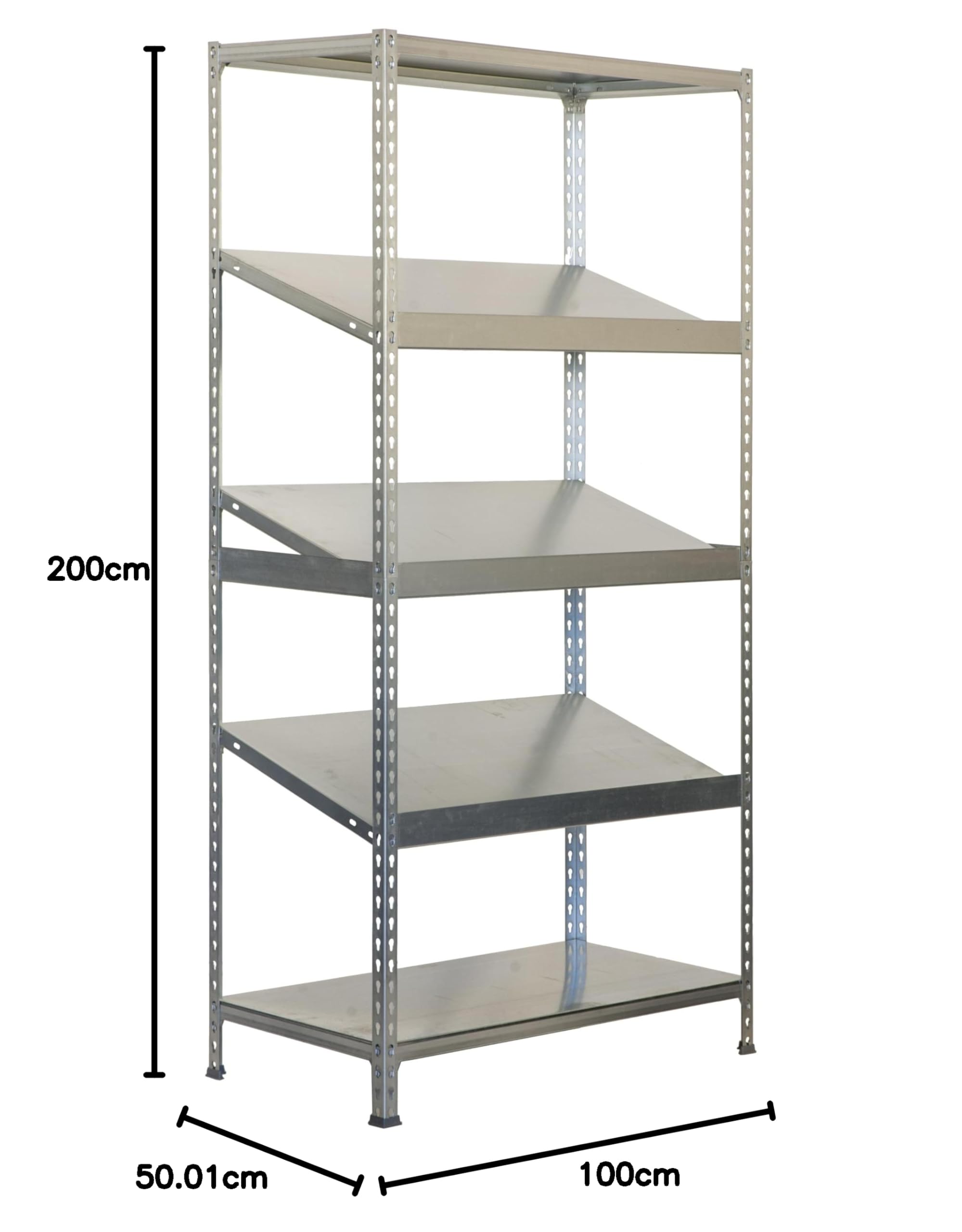 Estantería metálica sin Tornillos Simonexpo de 5 estantes Galvanizado Simonrack 2000x1000x500 MMS - Estantería de exposición - 200 Kgs de Capacidad por Estante