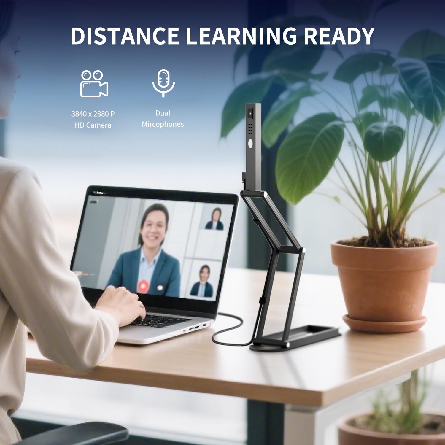 NetumScan Videocamera per documenti e webcam, autofocus ultra ad alta definizione da 11 MP, pieghevole, compatibile con Windows/MAC OS/Chromebook, per videoconferenze, insegnamento a distanza e