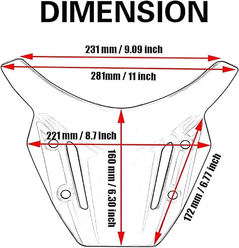 Miniatura 4 de Parabrisas delantero para motocicleta, deflector de viento de flujo de aire compatible con MT09 FZ09 MT09 SP 2021-2023