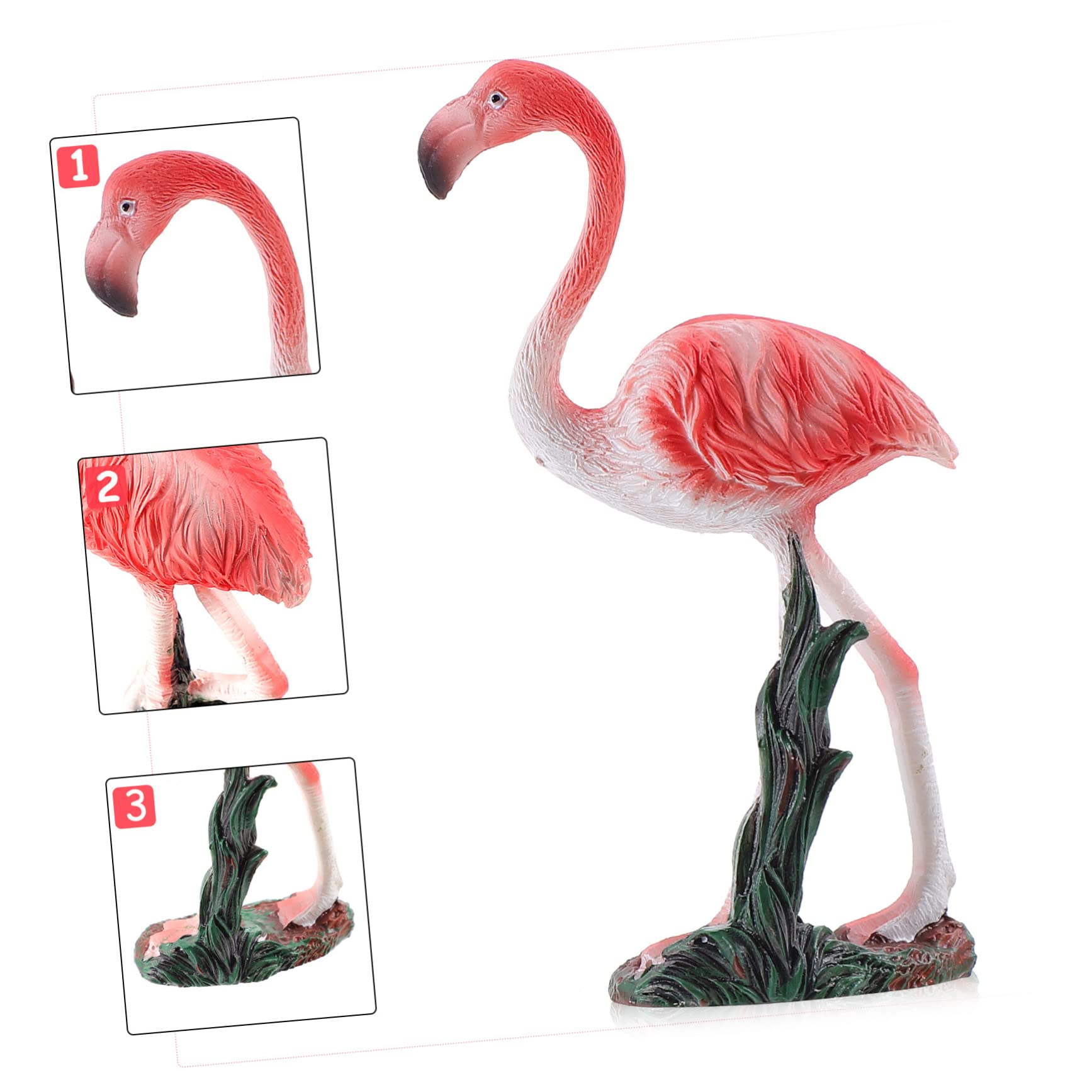 Happyyami 4kawałki Ozdobne Figurki Flamingów Szt Wysokiej Jakości Żywiczne Dekoracje Do Ogrodu Wesela i Przyjęcia Tworzące Romantyczną Atmosferę Przestrzeni Zewnętrznej