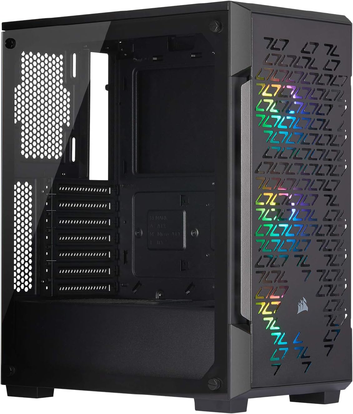 iCUE 220T RGB Airflow Tempered Glass Mid-Tower Smart ATX Case - High Airflow - Three Included SP120 RGB PRO Fans - Black