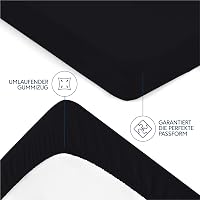 BootyBay Prémium Fekete Gumis Lepedő 70x200 cm - 100% Pamut Jersey, 12 cm-es Matrachoz, Oeko-Tex Tanúsítvánnyal, Géppel Mosható 4