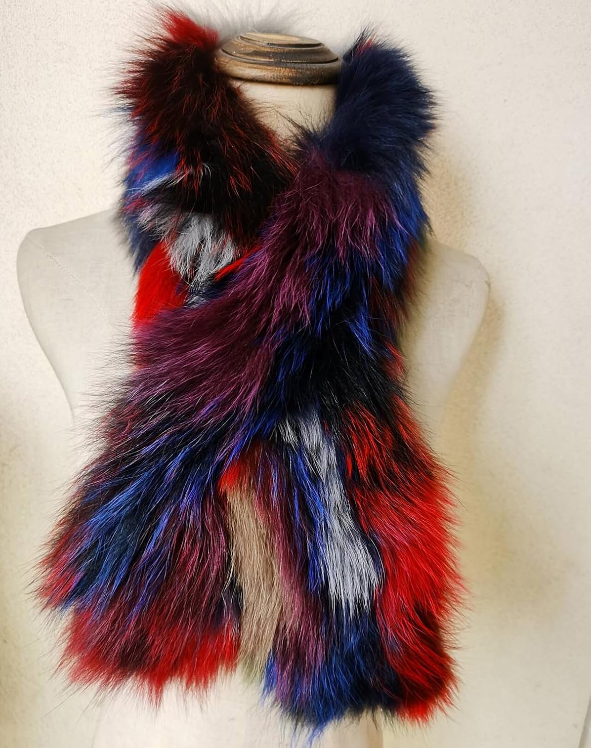 Women's Real Fox Silver Fox Hair Scarf Neckerchief Wrap Neck Warmer Party