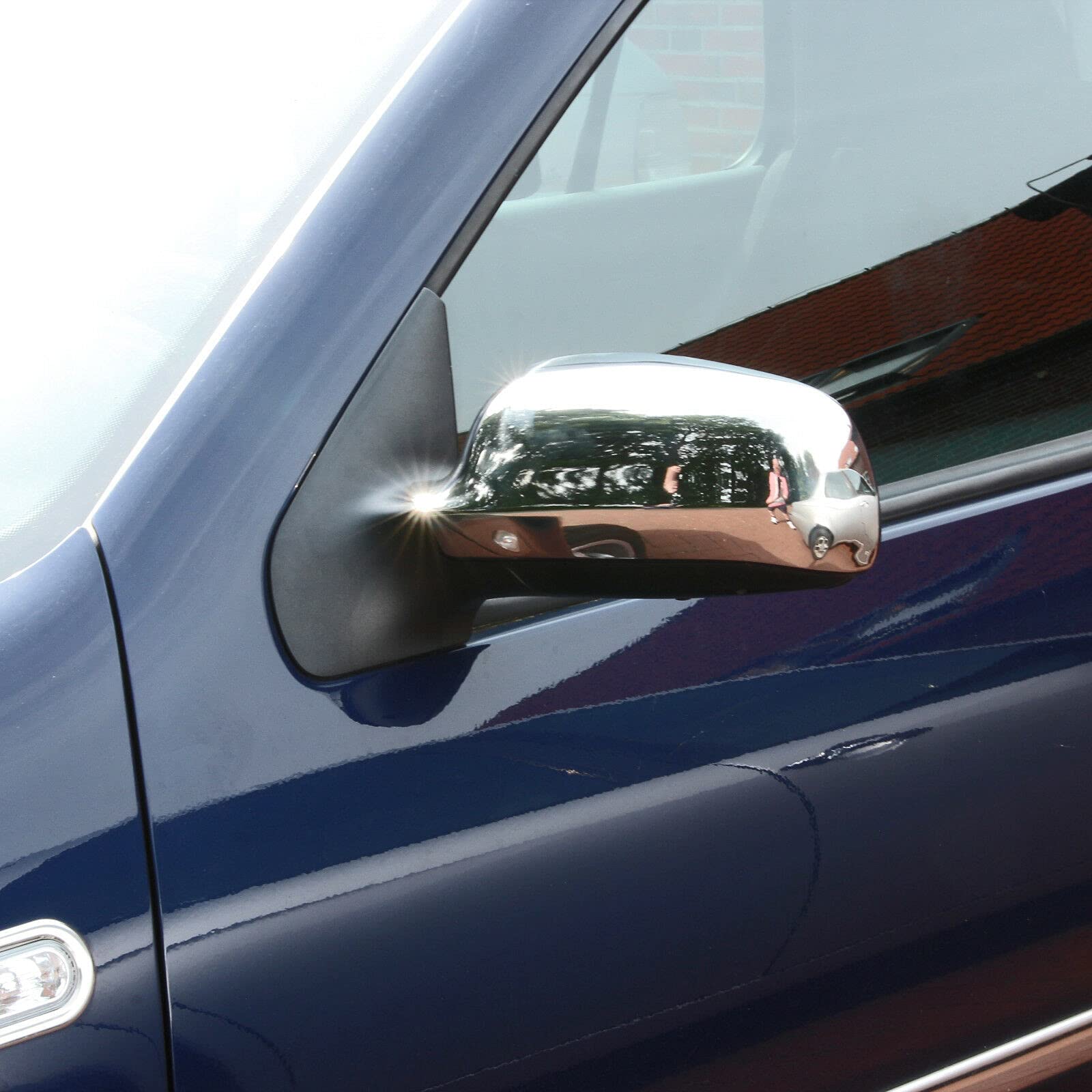 Recambo Zestaw nakładek na lusterka ze stali nierdzewnej, chromowane, kompatybilne z Seat Toledo Arosa Ibiza Leon, Audi A3 8L