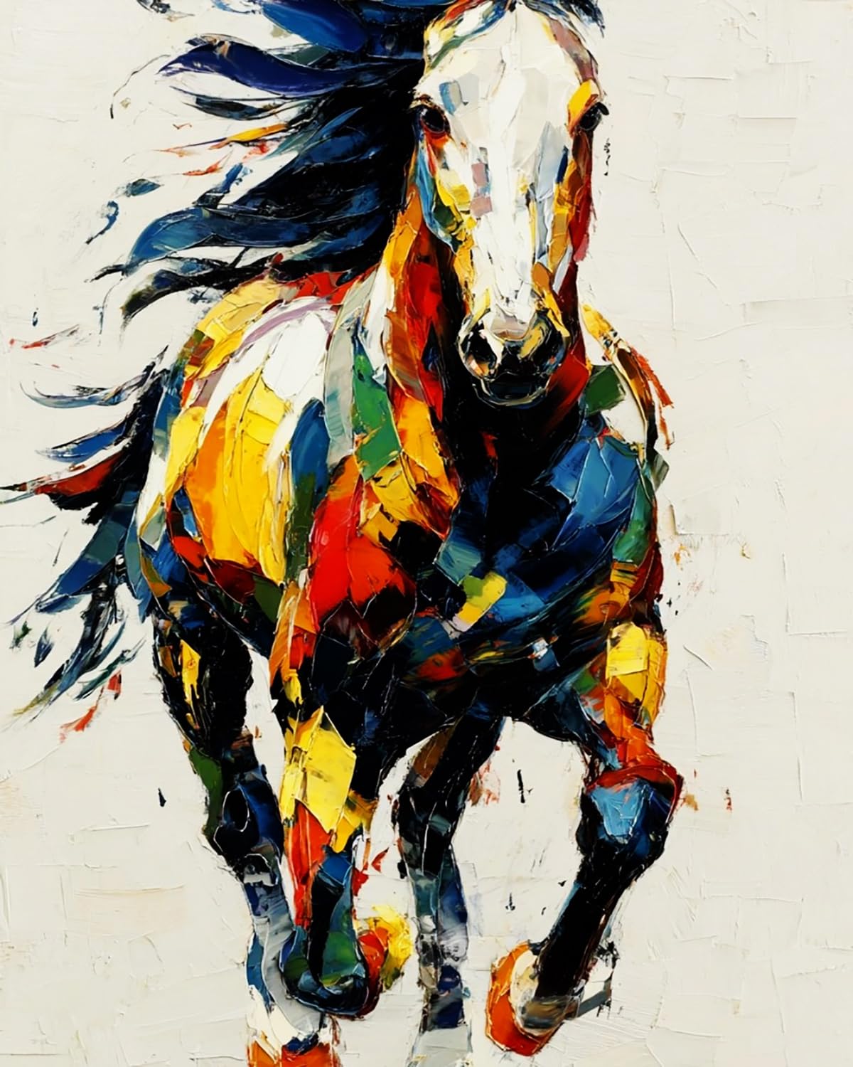 LIUBAISHI Paint by Numbers Kit for Adults, Colourful Galloping Horse, 40x50 cm, Acrylic on Canvas, with 3 Brushes