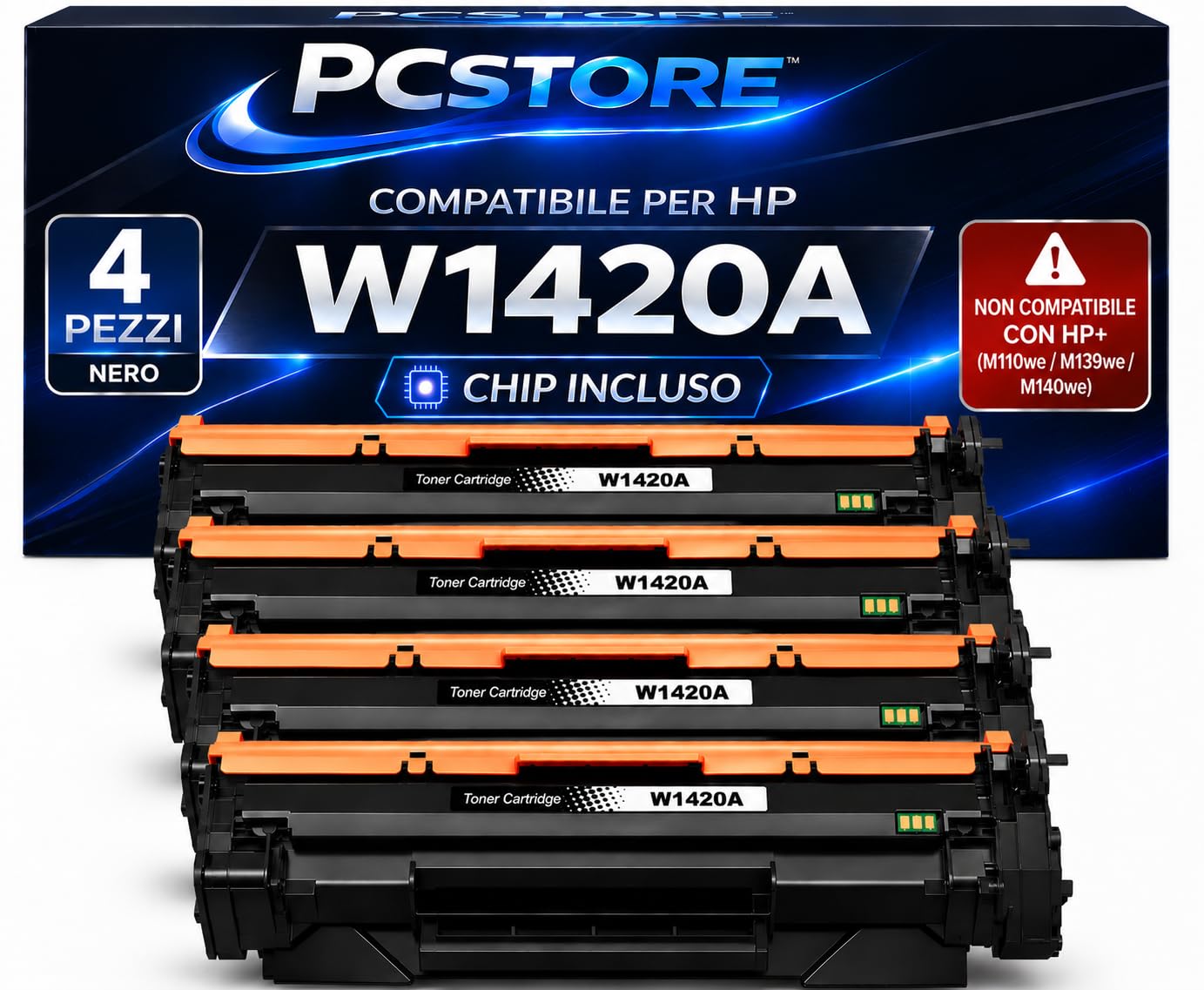 Toner ZIPRINT 142A W1420A Per HP LaserJet M110we/M140we – Senza Chip, 950 Pagine, Kit Con Istruzioni