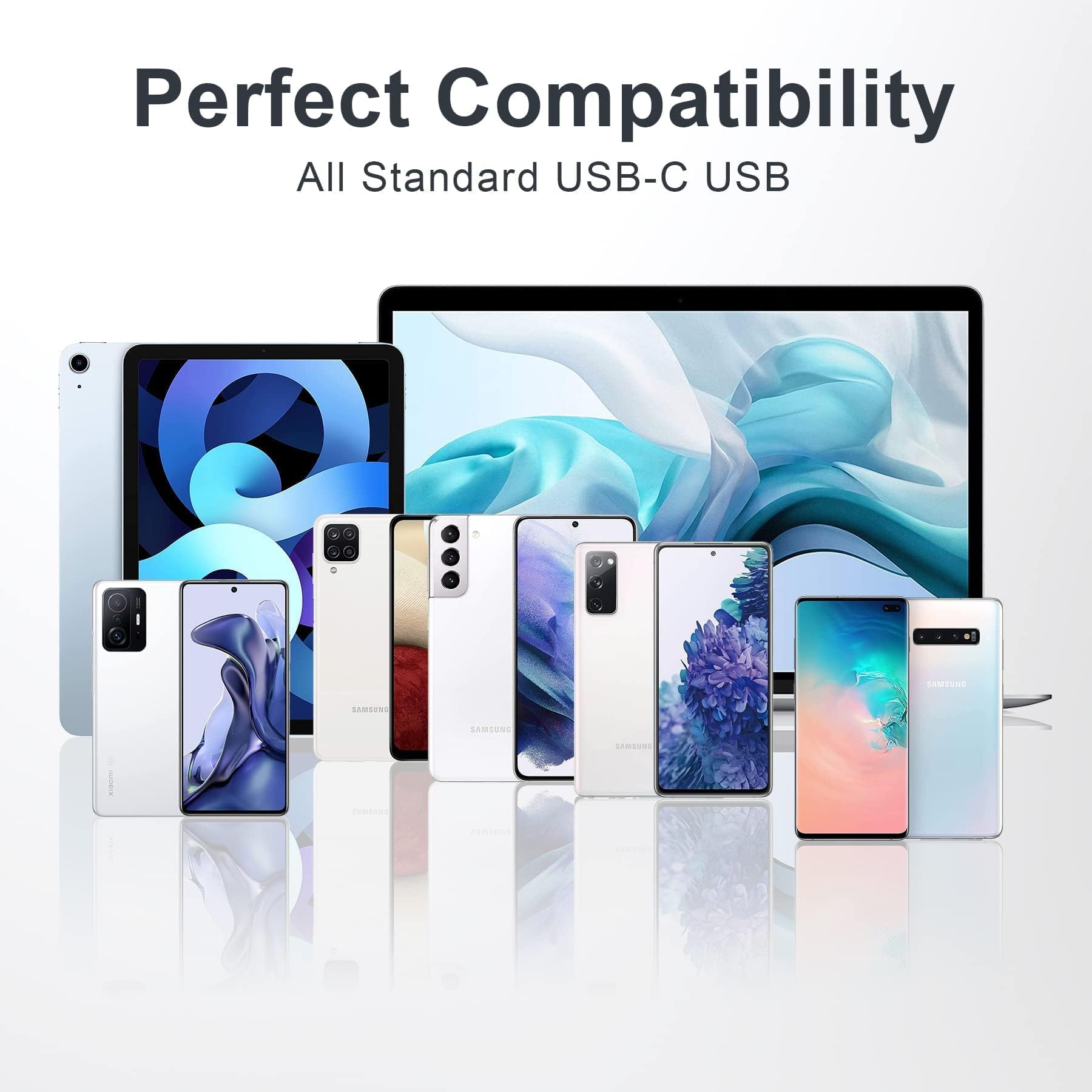 RAVIAD Cavo USB Tipo C 2 Pezzi 3m Nylon Ricarica Rapida Trasferimento Dati per iPhone 17 16 15 Pro Max Samsung Galaxy S24 S23 S22 S21 S10 S9 A40 A50 A70 OnePlus Realme Grigio