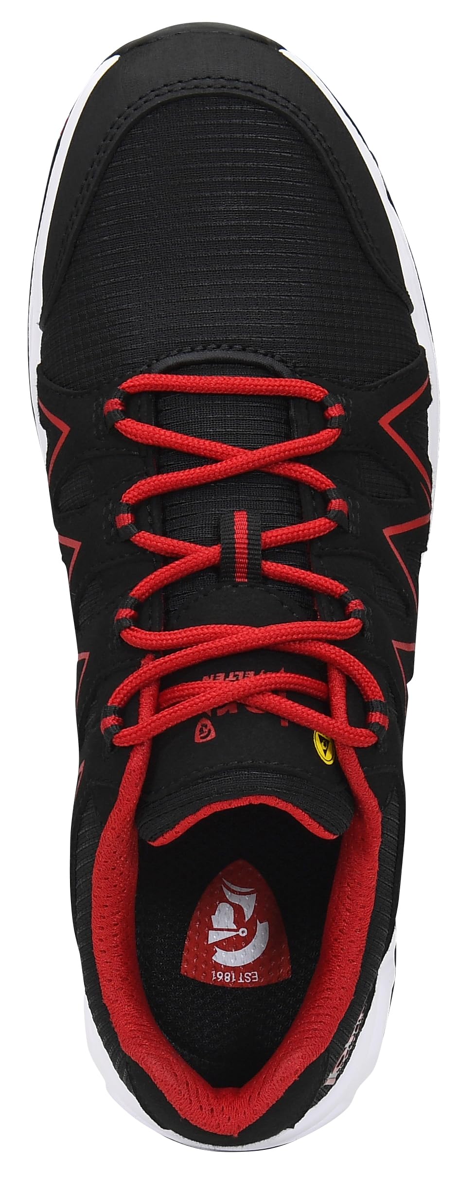 ELTEN jo_Speedy Black-red Low ESD S3S | Sicherheitsschuhe für Damen & Herren, Kunststoffkappe, leicht, atmungsaktiv