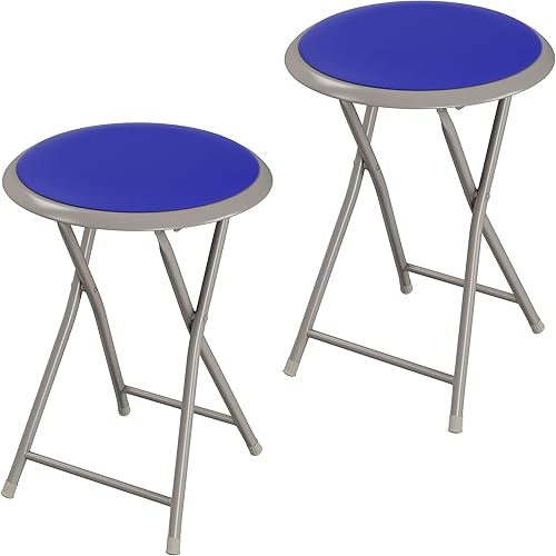 Miniatura 12 de Lavish Home - Juego de 2 taburetes de bar plegables de 18 pulgadas, capacidad de 225 libras y asientos acolchados para dormitorio, recreación o sala