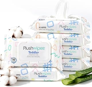 Plushwipes Toddler Flushable Wet Wipes for Kids, 1200Count (24Packs of 50), Extra Large Wipes for Potty Tra...