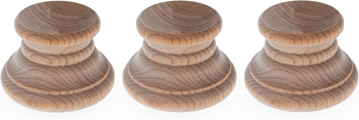 Set of 3 Unfinished Wooden Egg Stands Holders Displays 1.15 Inch Tall image 4