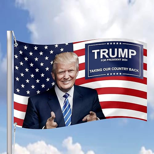 Miniatura 6 de Donald Trump Taking our Country Back President USA MAGA Republicican Party - Bandera de 3 x 5 pies, color vivo, ojales de latón con doble costura