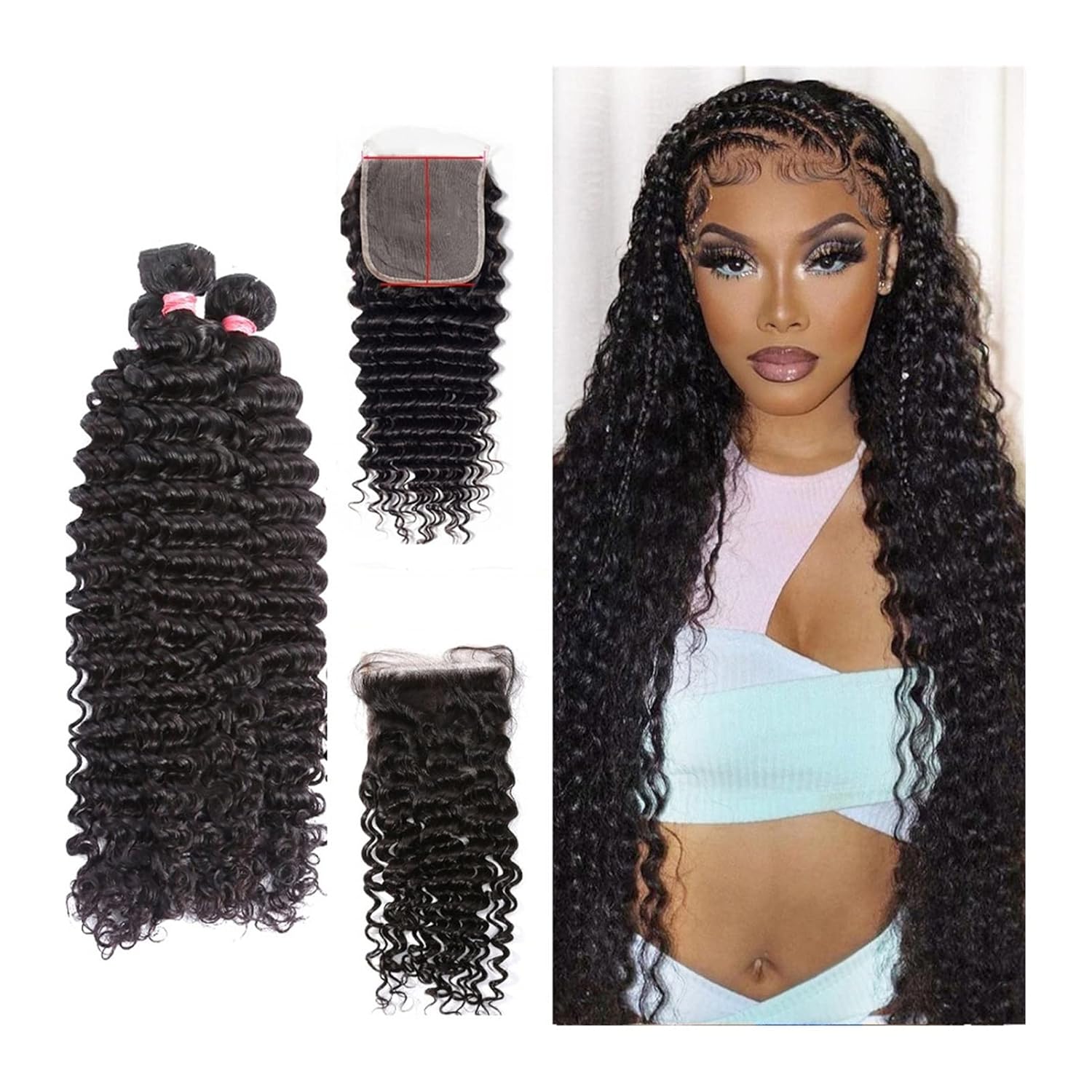 Hair Extensions Brazilian Human Hair 3 Bundles with