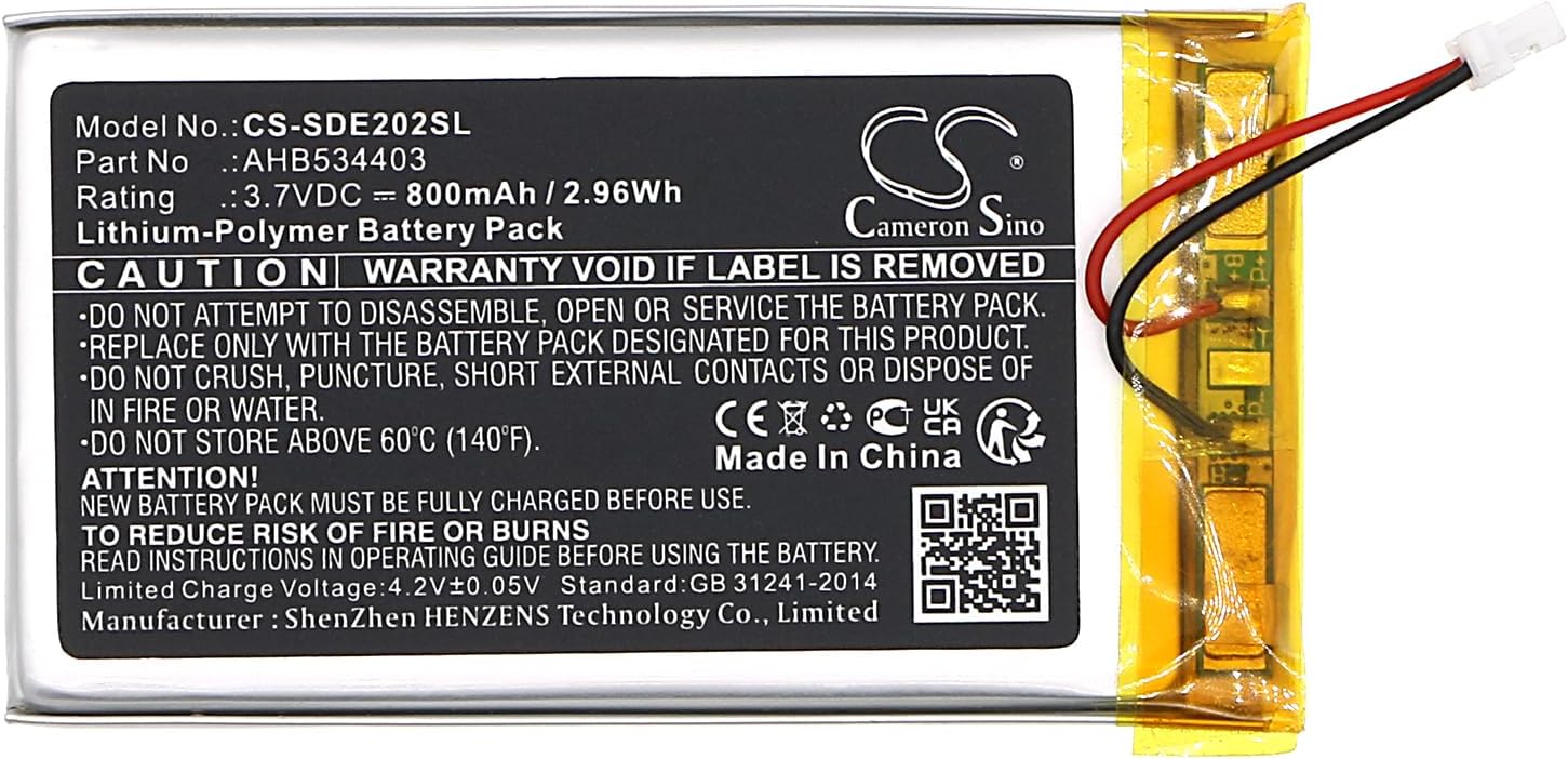Cameron Sino New 800mAh Replacement Battery for HDE 2020-D, HDE 2020-D II, HDE 2020-II, HDE2020-II