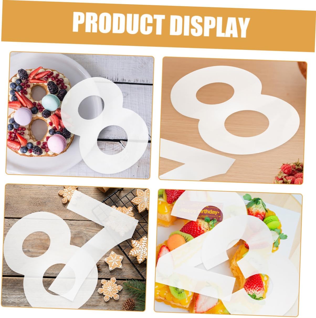 SOLUSTRE Number Cake Molds for Baking 10-inch Plastic Number Stencils 0-8 DIY Birthday Cake Mousse Baking Mold Set of 2 for Dessert Decorating