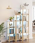 6-Tier Bookshelf with LED Light, Tall Book Shelf, Small Bookcase for Small Space, Display Shelves for Living Room, Office, Bedroom, Study, Entryway, Oak