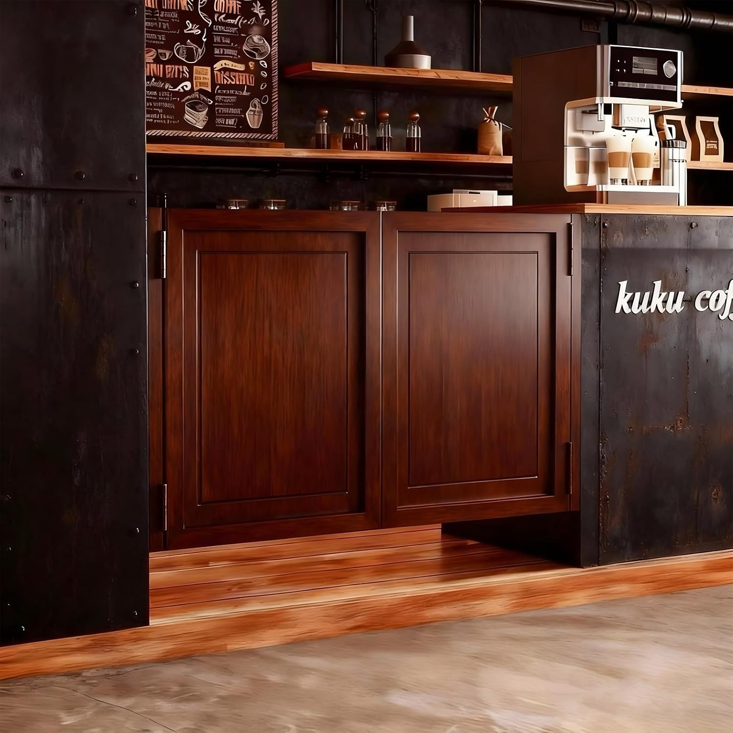 Walnut Wood Saloon Doors, Swinging Café Doors with Hinges, Two-Way Half Swing for Kitchen, Bar, Porch, Stairs, Partition. Available in 0.5" Increments from 28 to 59 Inches Wide