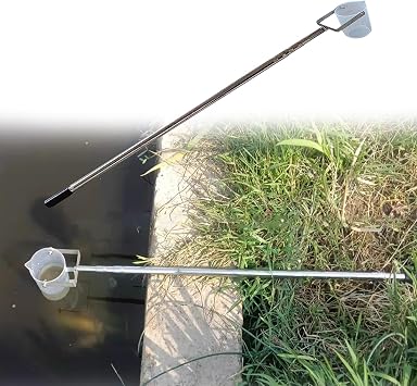 500mL 1000mL Water Sampling Dipper With Graduated Scale, Portable Liquid Death Sampler 5 6 9 13 16 19 23 FT, Telescopic Extension Water Collection Pole Rod for River Banks1000mL,1.17m/3.8f-4m/13.1ft