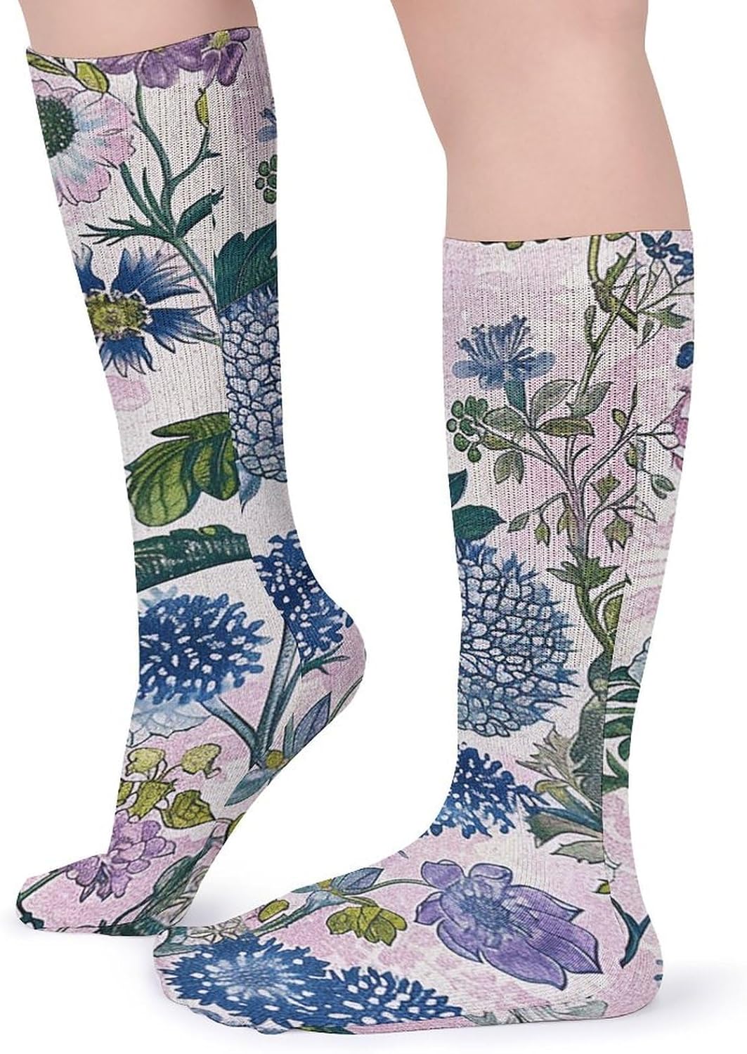 5-Pack Knee High Socks, 15.7 Inch Breathable Casual Socks Lush Plant Pictures Stockings for Men Women