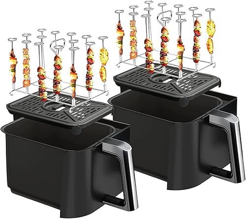 Miniatura 2 de FOTABPYTI Fryer Skewer Stand, Fryer Grill Rack Food Grade for Ninja DZ201 Foodi 8 Quart