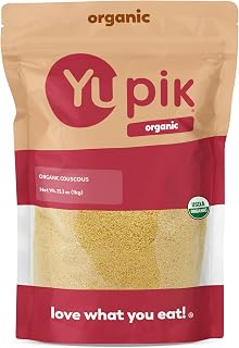 Yupik Organic Couscous 2.2 lb - USDA Certified, Non-GMO Vegan Kosher, High Fiber Protein Durum Wheat for Salads Soups Baking