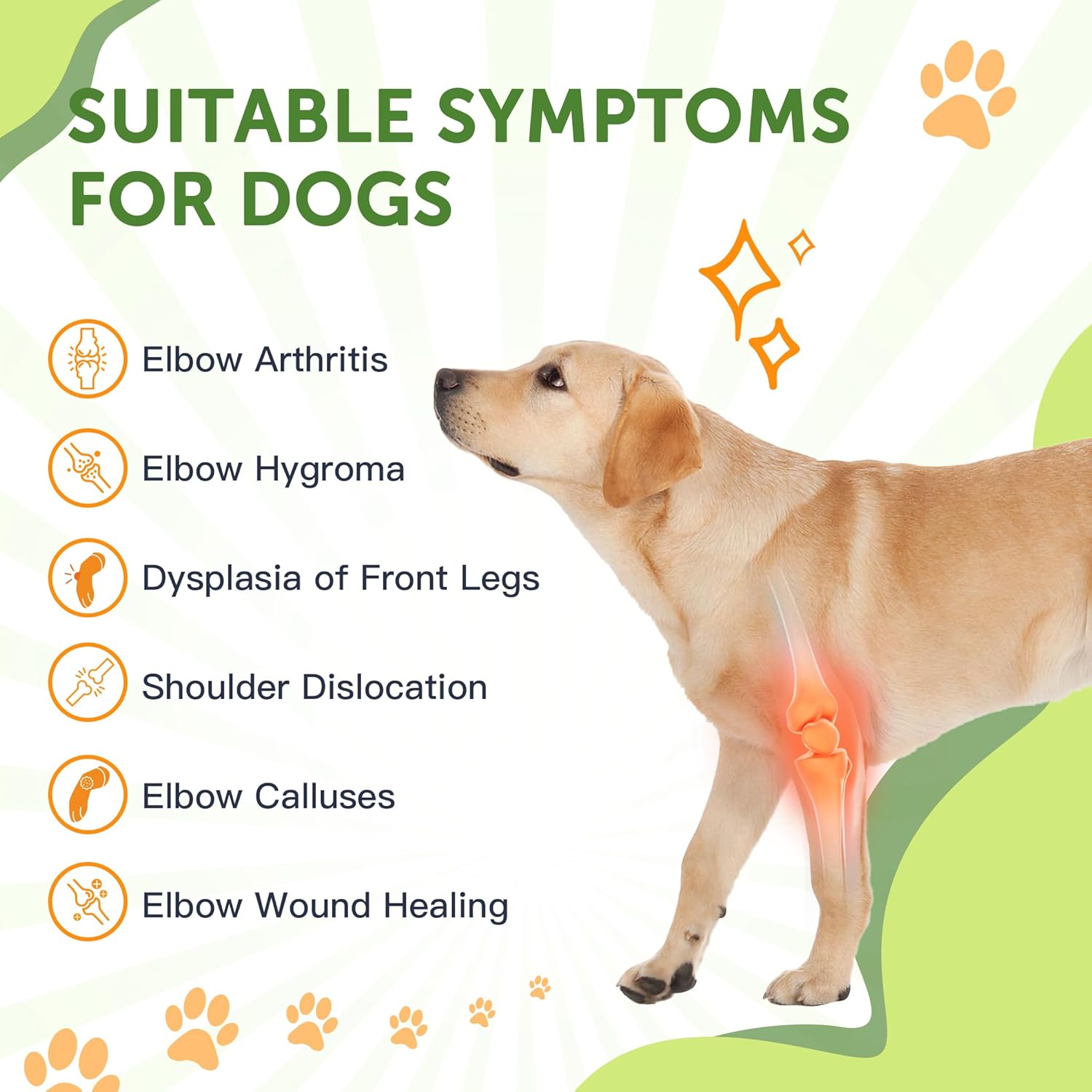 Dog Front Leg Brace for Elbow Dysplasia, Shoulder Dislocation, Hygroma, Pet Prevent Licking Wound Elbow Protector, Avoid Cone of Shame, Abrasion Resistant Dog Recovery Sleeve, L
