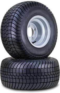 WANDA Golf Cart Tire Wheel Assembly 215/60-8 4-Ply with 4 Lugs on 4" PCD Silver Rim,SET 2
