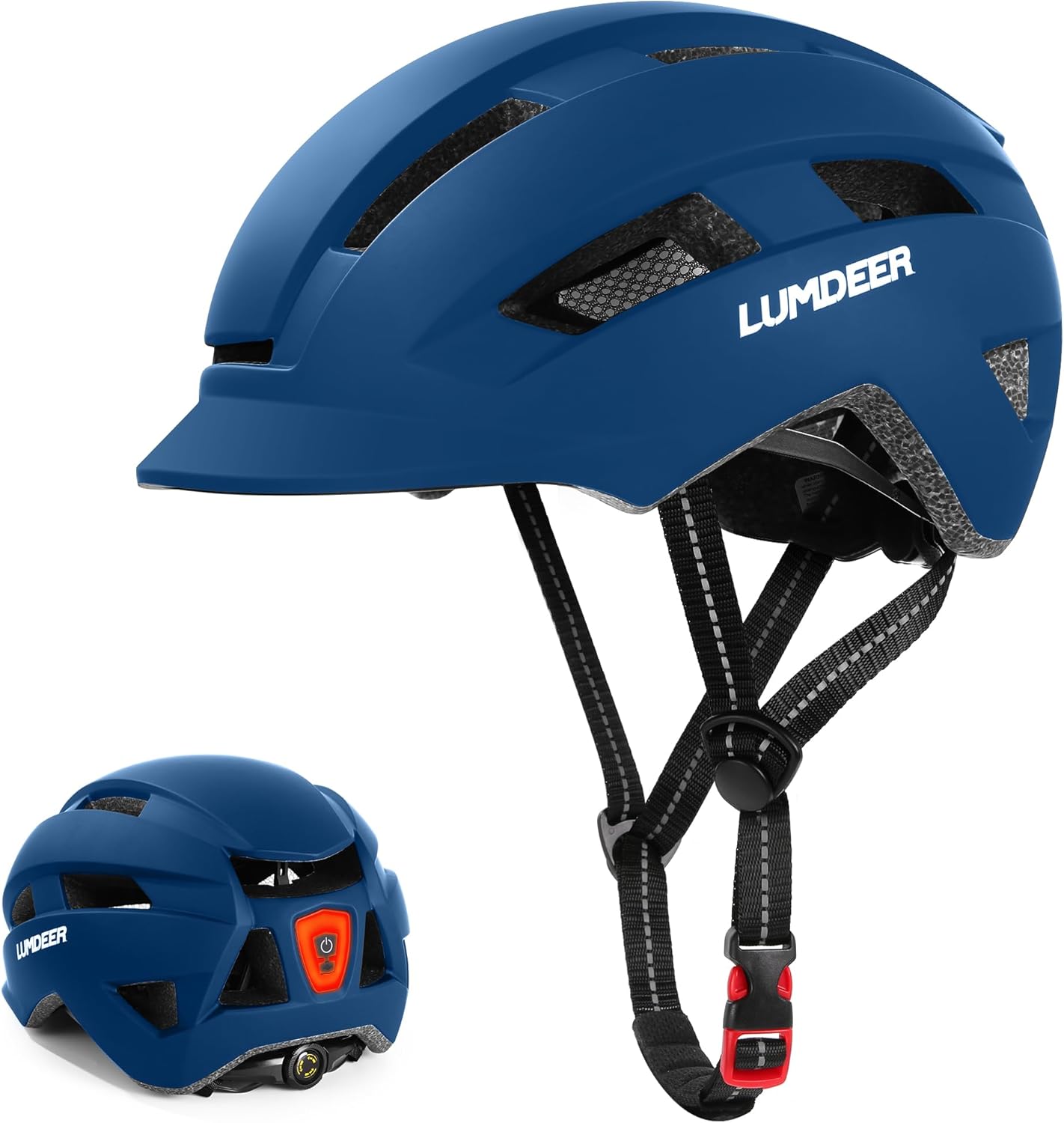 LUMDEER NEUBOZ Hat Bike Helmet for Adults - Certified Bicycle Helmet with Light & Visor, Durable Commuter Ebike Helmet for Men Women