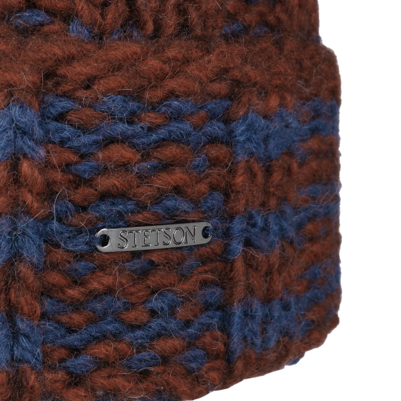 Stetson Valamo Bonnet a Pompon a Revers Rayures Multicolore Fabrique en Italie Unisexe Automne Hiver