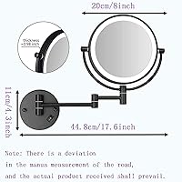 Vista 5 de Espejo de Maquillaje Montado en la Pared, Espejo de Tocador, 1X/10X Aumento Espejo CosméTico, 8 Pulgad Espejo de Maquillaje, Rotación de 360° Dorado