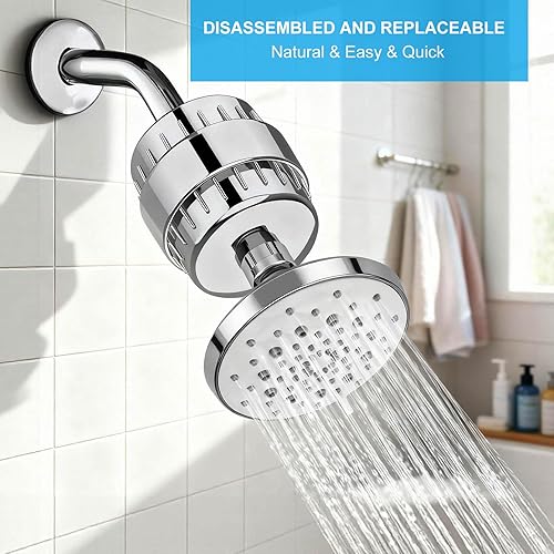 Miniatura 8 de Filtro de ducha multicapa, potente filtro de cabezal de ducha para agua dura, filtros de ducha de alta calidad para eliminar productos químicos