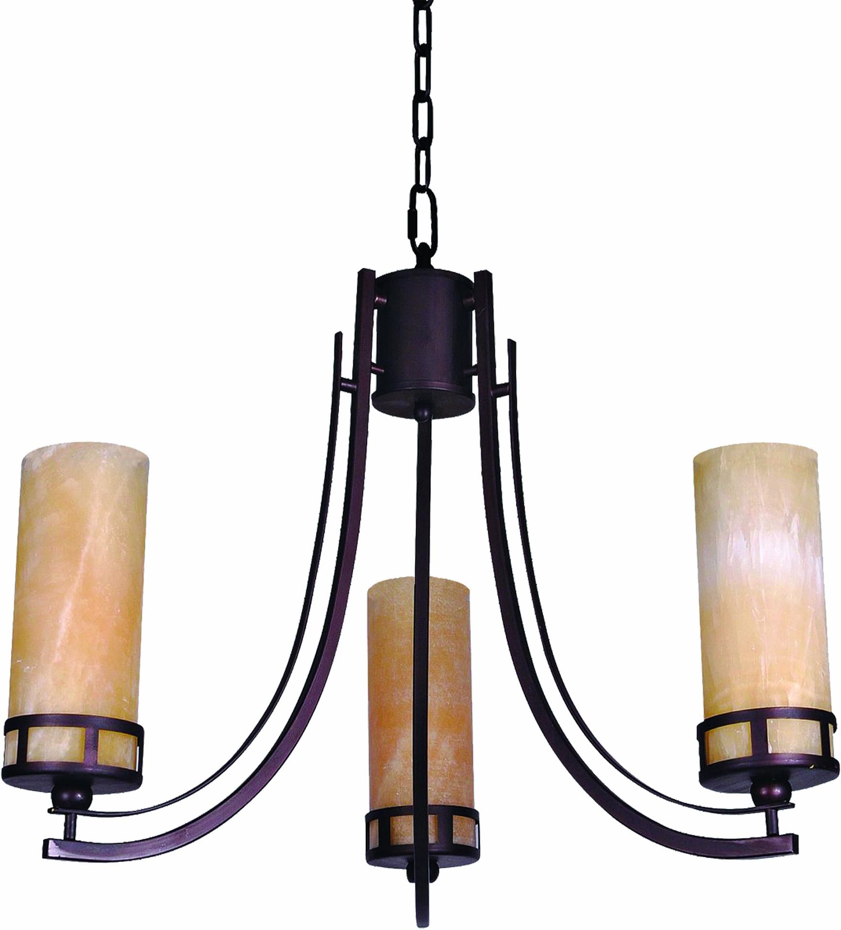 Yosemite Home Decor DD913-3DB Harlequin 3-Light Chandelier with Onyx Glass Shades