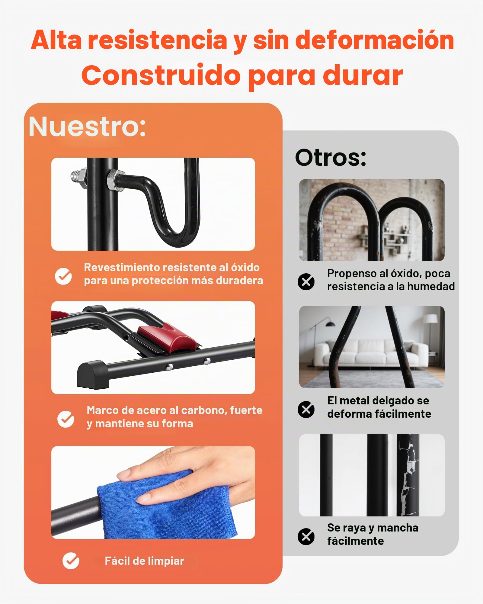 VEVOR Soporte para Bicicletas de Montaña y Carretera de 406,4-700 mm Vertical y Horizontal Portabicicletas de Suelo para Estacionamiento y Almacenamiento en Garaje, Porche, Interior, Exterior, Negro